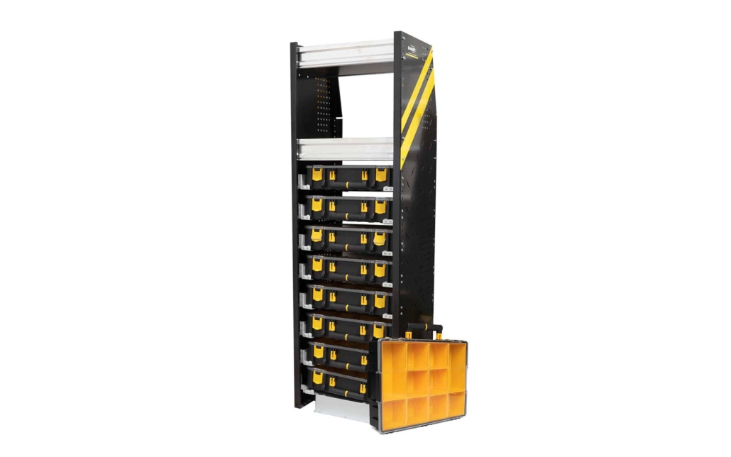 8-level partskeeper with 2 shelves