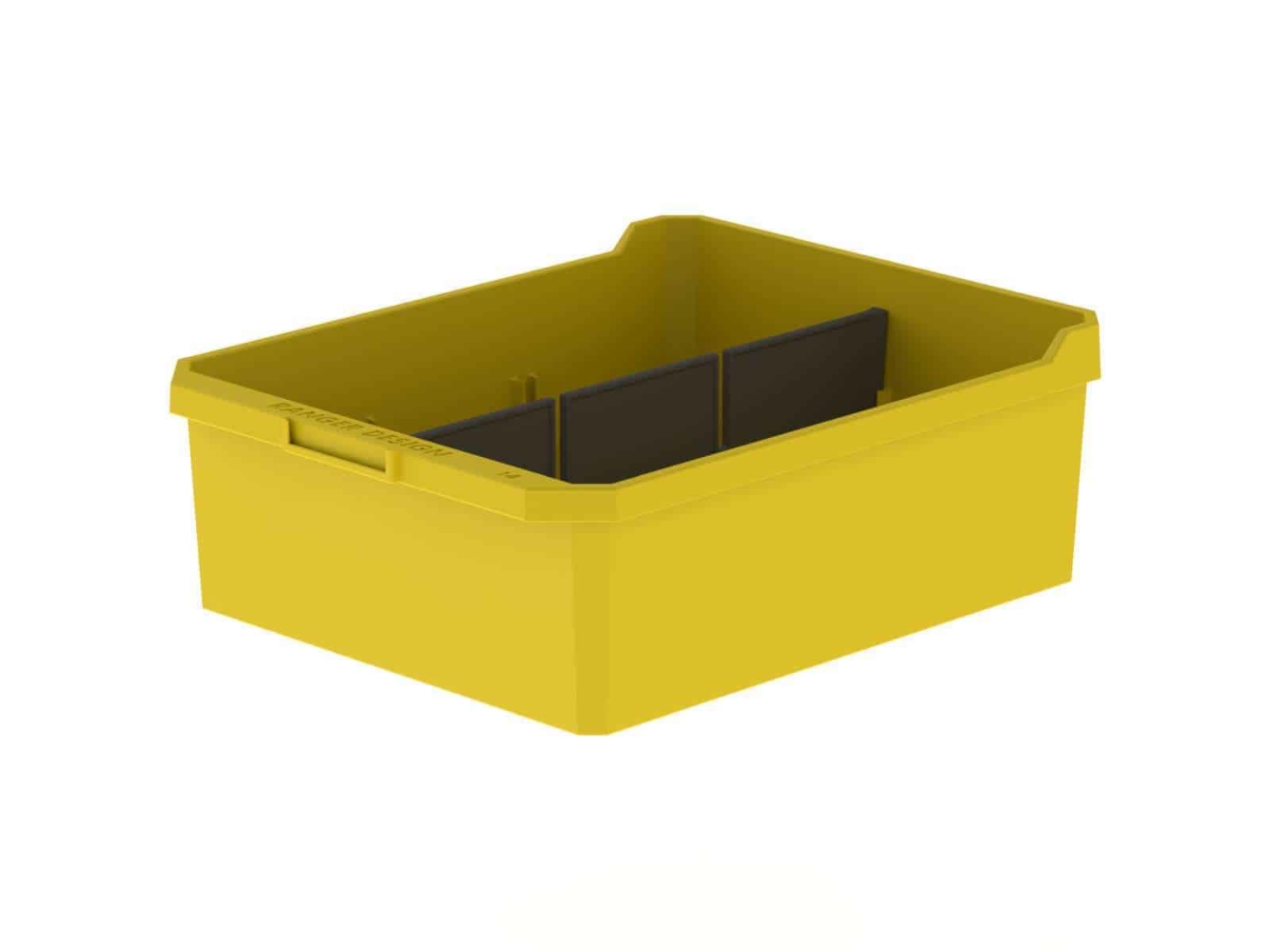 Shelf bin with center divider