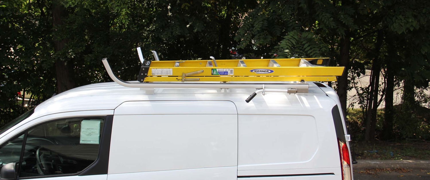 Clamp Down Ladder Rack on a Transit Connect