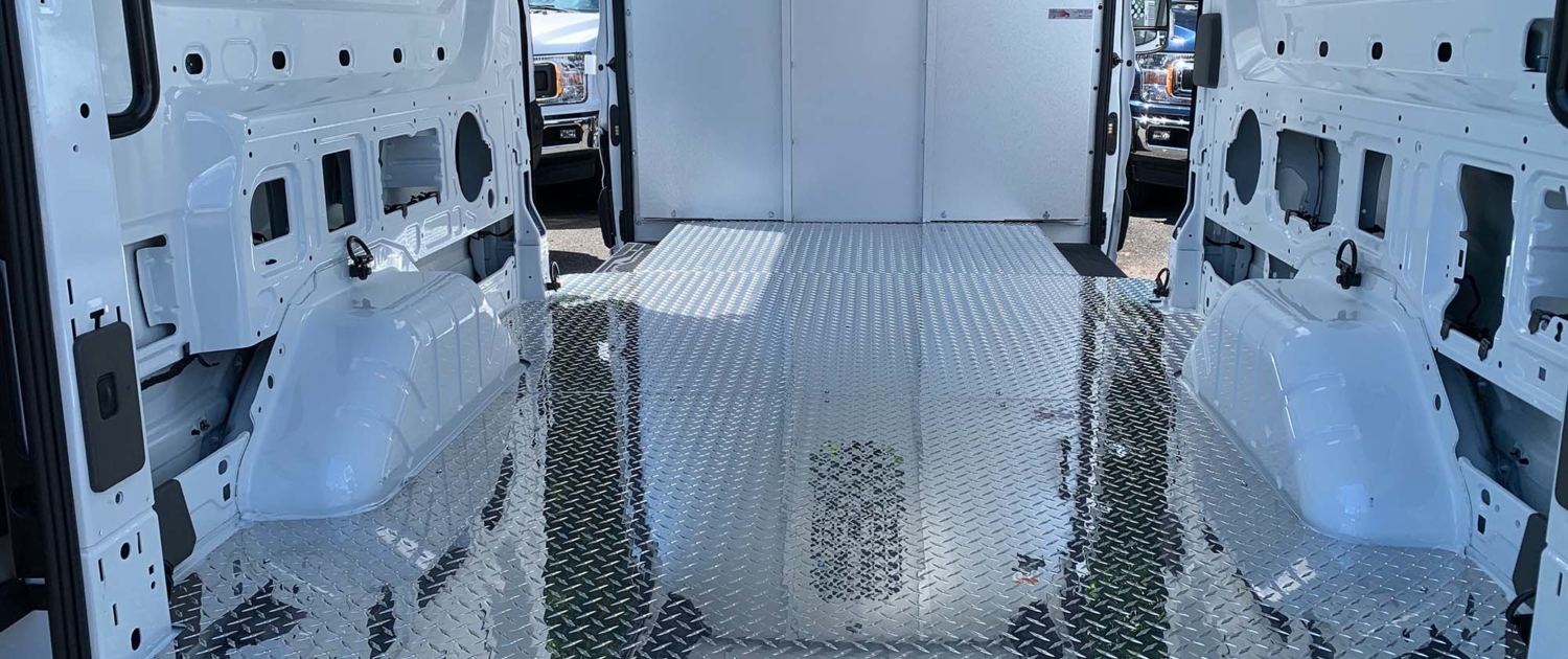 A work van with a Diamondplate Floor