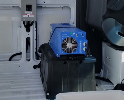 power inverter for vans, battery in a box