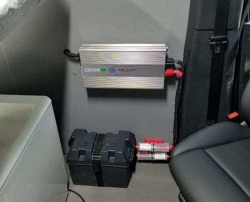 picture of a van upfit with dc/ac power systems