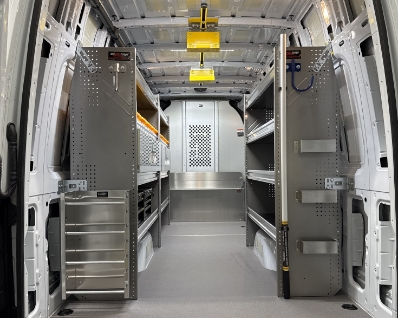 Back of the van after a full fit is complete