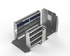 Transit medium/high roof HVAC Packd shelving package.