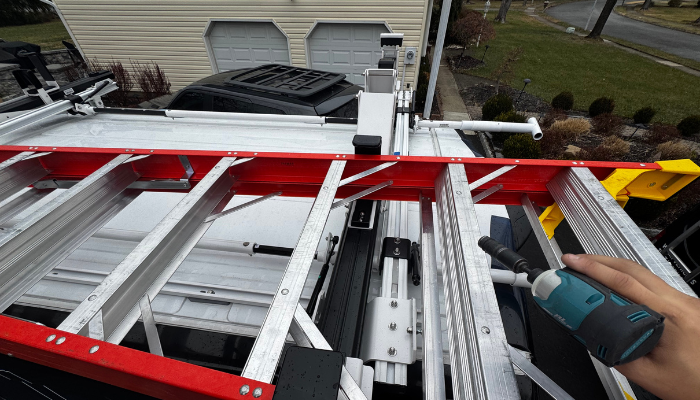 Mobile upfit installation done at a customer location.